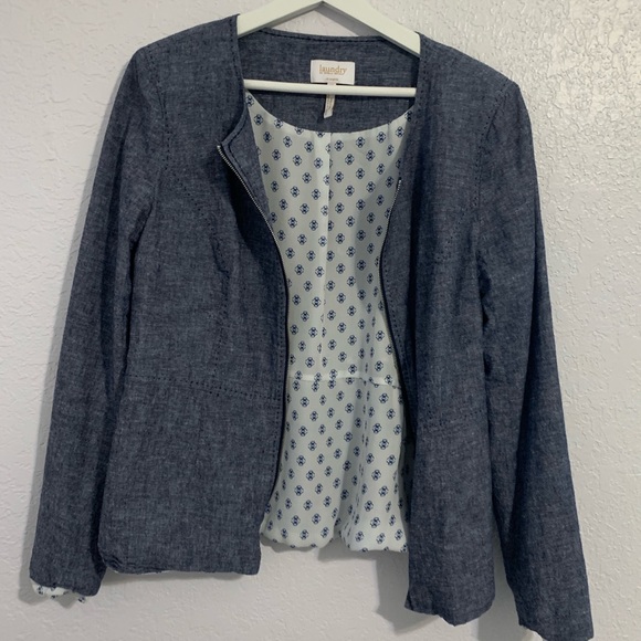 Laundry by Shelli Segal Linen Bomber Jacket - Picture 6 of 7